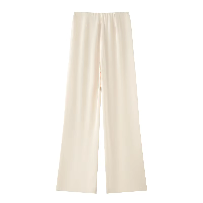 MUJER 2025 pantalons pour femmes ensembles été Satin taille haute pantalon pour femmes vacances pant