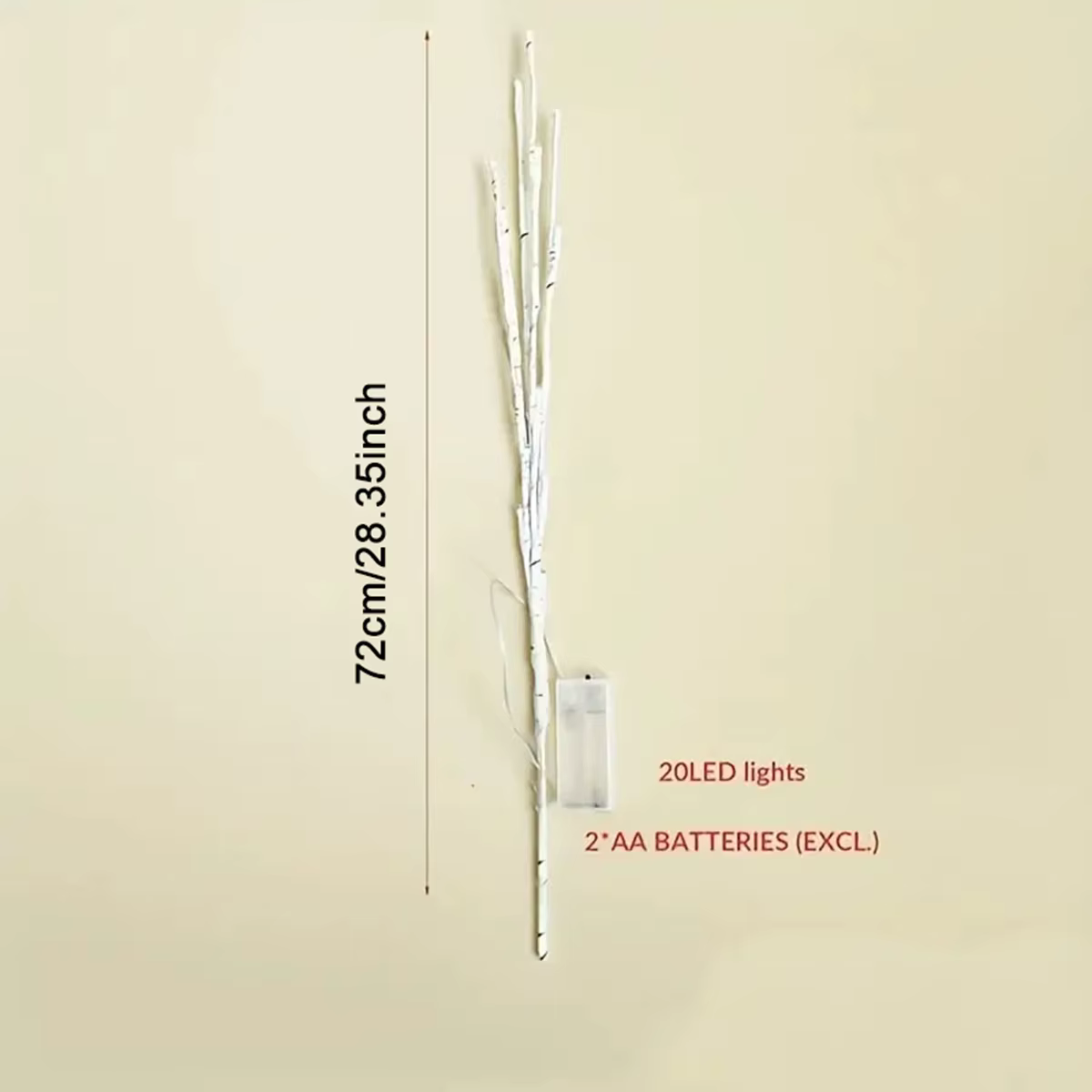 Lumière LED de branche de bouleau blanc, lumières de fête à piles, décoration de mariage, lumières e