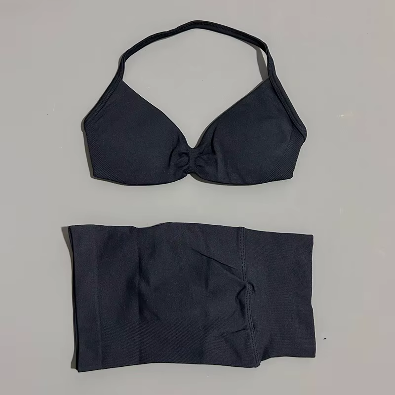HISTELLO ensemble de gymnastique 2 pièces femmes à bretelles soutien-gorge de Yoga haut d'entraîneme