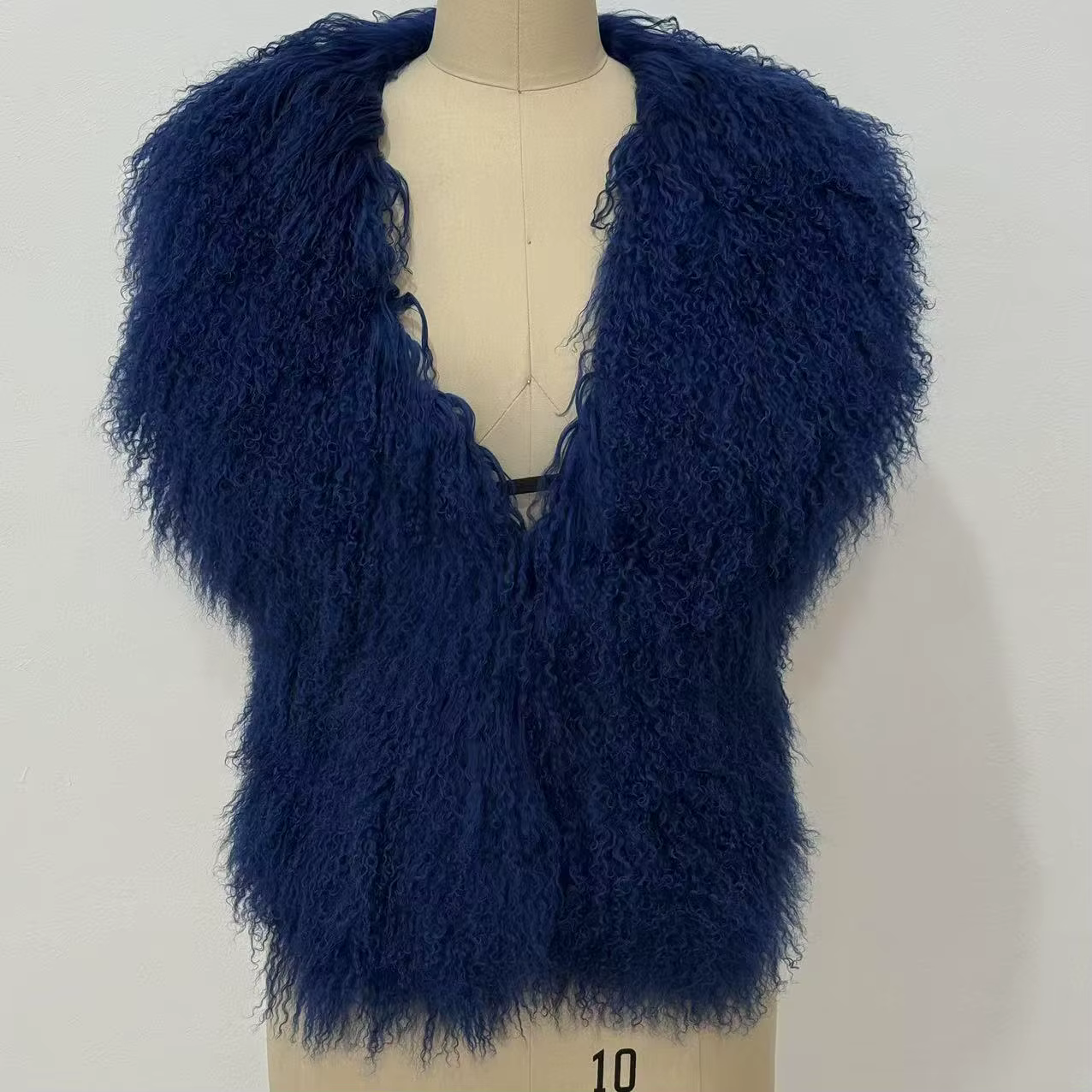Gilet en vraie fourrure de mouton mongole pour femmes, Streetwear, haut à col licou en vraie fourrur