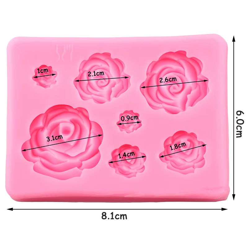 Moule à Fondant en Silicone Rose, fleurs et feuilles, outils de décoration de gâteaux, décoration de