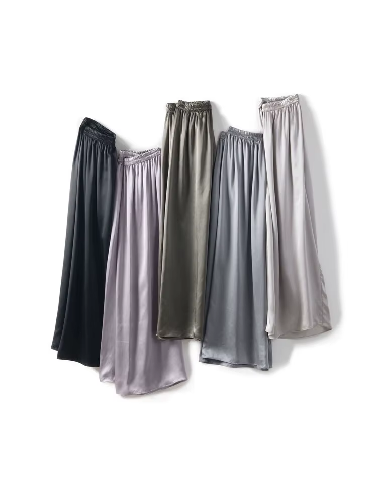 SuyaDeam – pantalon en soie Pure 100% pour femmes, taille élastique, jambes larges, longueur chevill