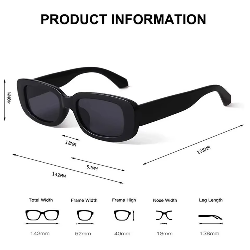 BEGREAT – Lunettes de soleil rectangulaires rétro, de marque, vintage, pour femme, protection UV400