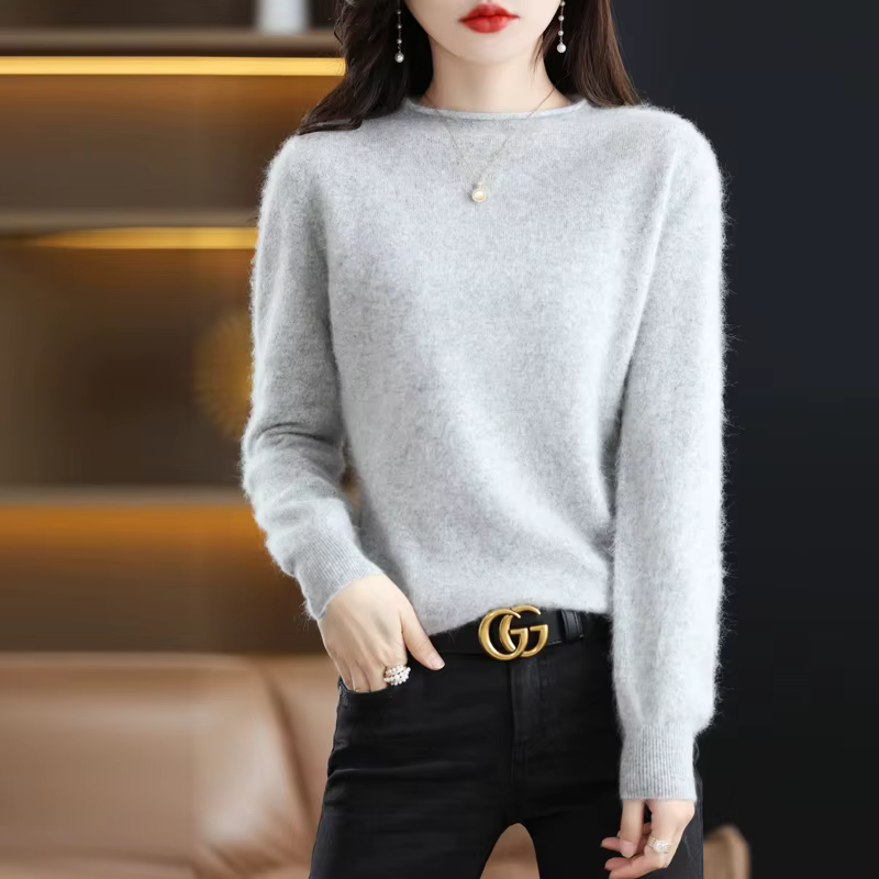 Pull décontracté à col rond pour femme, 2022 cachemire de vison, mode coréenne, automne et hiver, no