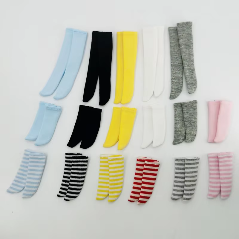 Blythe – bas de poupée, Legging Long noir et blanc pour bottes Blyth Azone, chaussettes de poupée OB