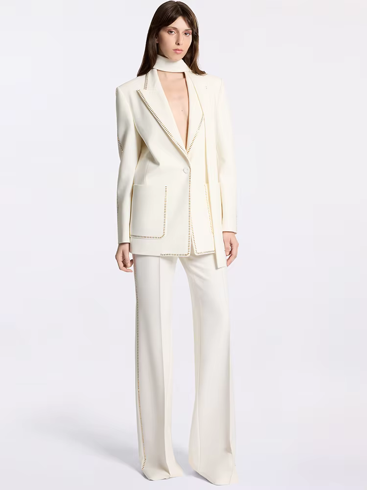 Ensemble de costume de créateur HIGH STREET, dernière mode 2026, pour femme, avec blazer à bouton un