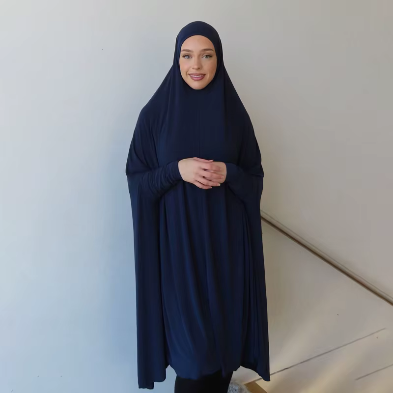 Abayas musulmanes à manches pour femmes, châle Long, couverture complète, couleur unie, vêtements de