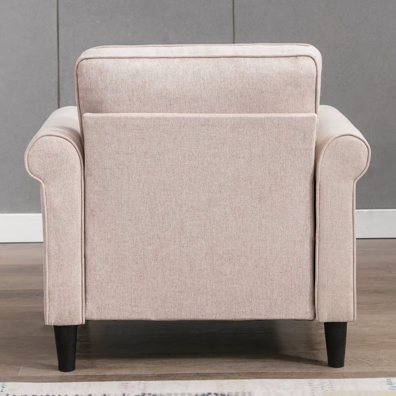 HORGgland O-Canapé simple moderne en micro-tissu avec cadre en bois, petit fauteuil à pied solutions