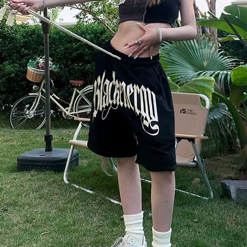 Shorts d'impression Wstring de proximité pour femmes, Streetwear de style américain, Shorts de sport