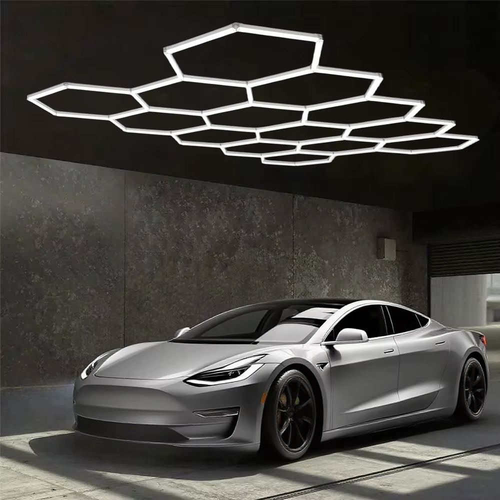 VASTFIRE 1/3/5/8/14 trous nid d'abeille hexagonal LED plafonnier de garage 6500K lumière froide pour