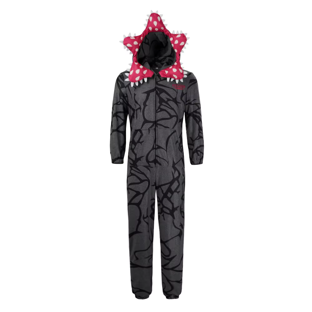 Pyjamas étranges de Noël avec motif de plante Demogorgon - Onesie adulte avec costume de flanelle co