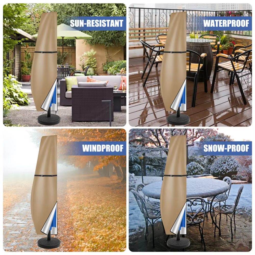 Housse de Parasol de jardin avec tige et anneau de traction, Protection UV 210D Oxford, tissu imperm