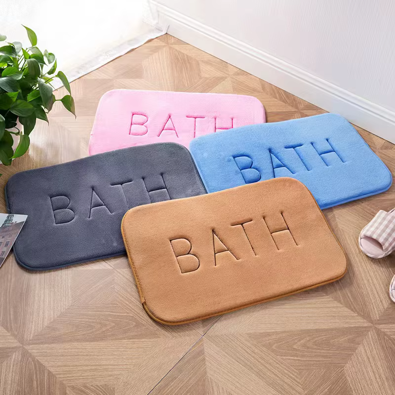 Anti Slip Mat Faux Cachemire Mousse à Mémoire Tapis Corail Polaire Super Absorbant Tapis de Sol Cuis