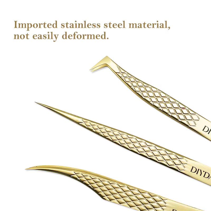 DIYDAY – pincettes antidérapantes pour Extension de cils, pointe en Fiber d'acier inoxydable, outil 