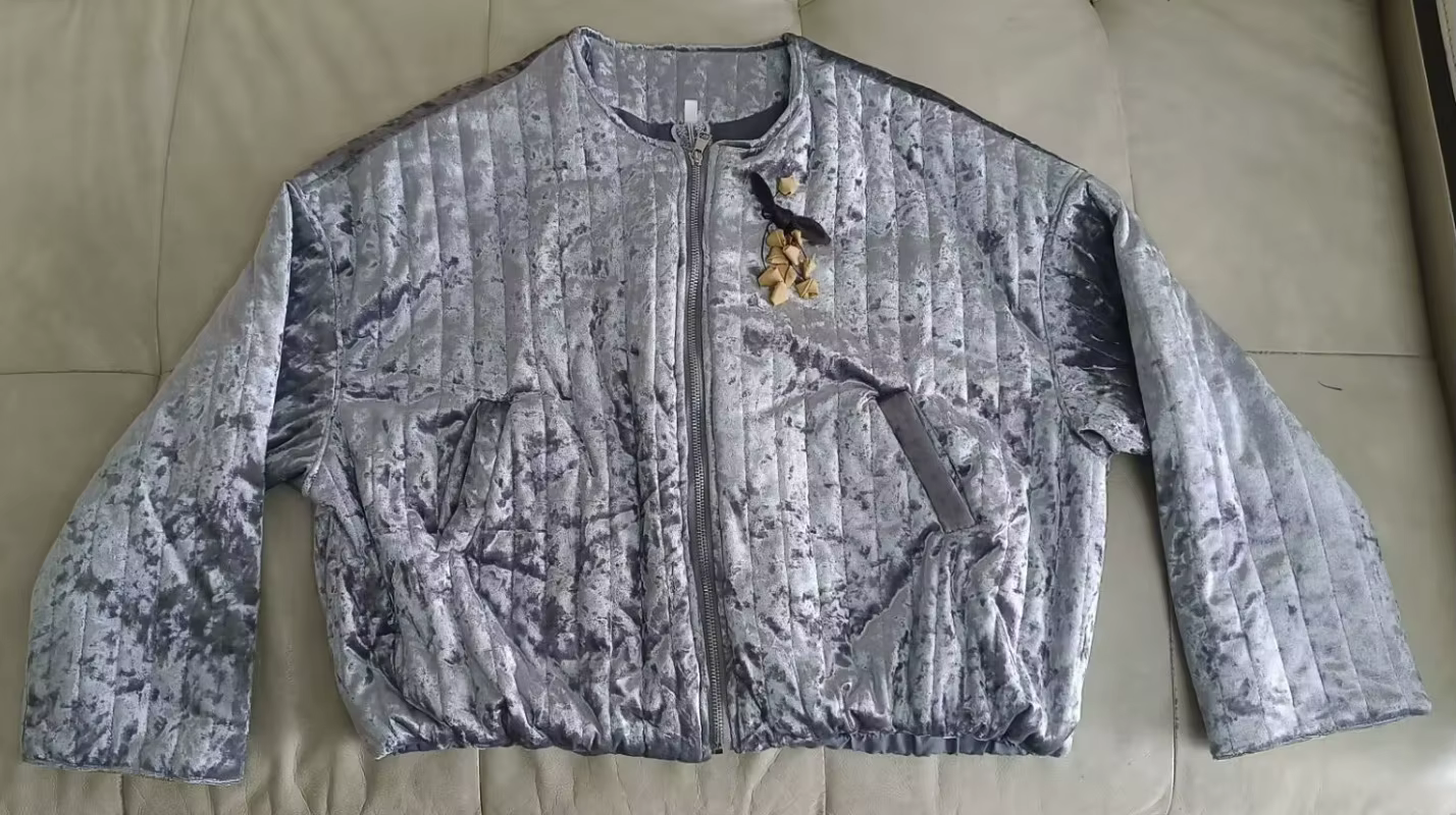 Veste Cardigan gris à fermeture éclair pour femme, manteau épais en coton, haut de gamme, chaud, man