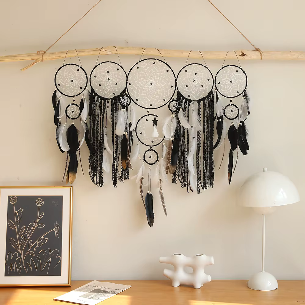 Attrape-rêves bohème pour chambre à coucher, décor de mariage et de Noël, grand mur de confection, o
