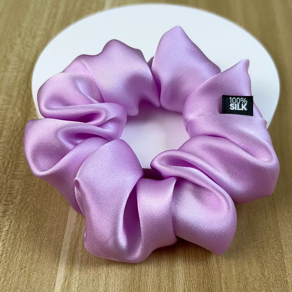 Chouchous en soie de mûrier 100%, bande de caoutchouc élastique, attaches pour cheveux, grandes cord