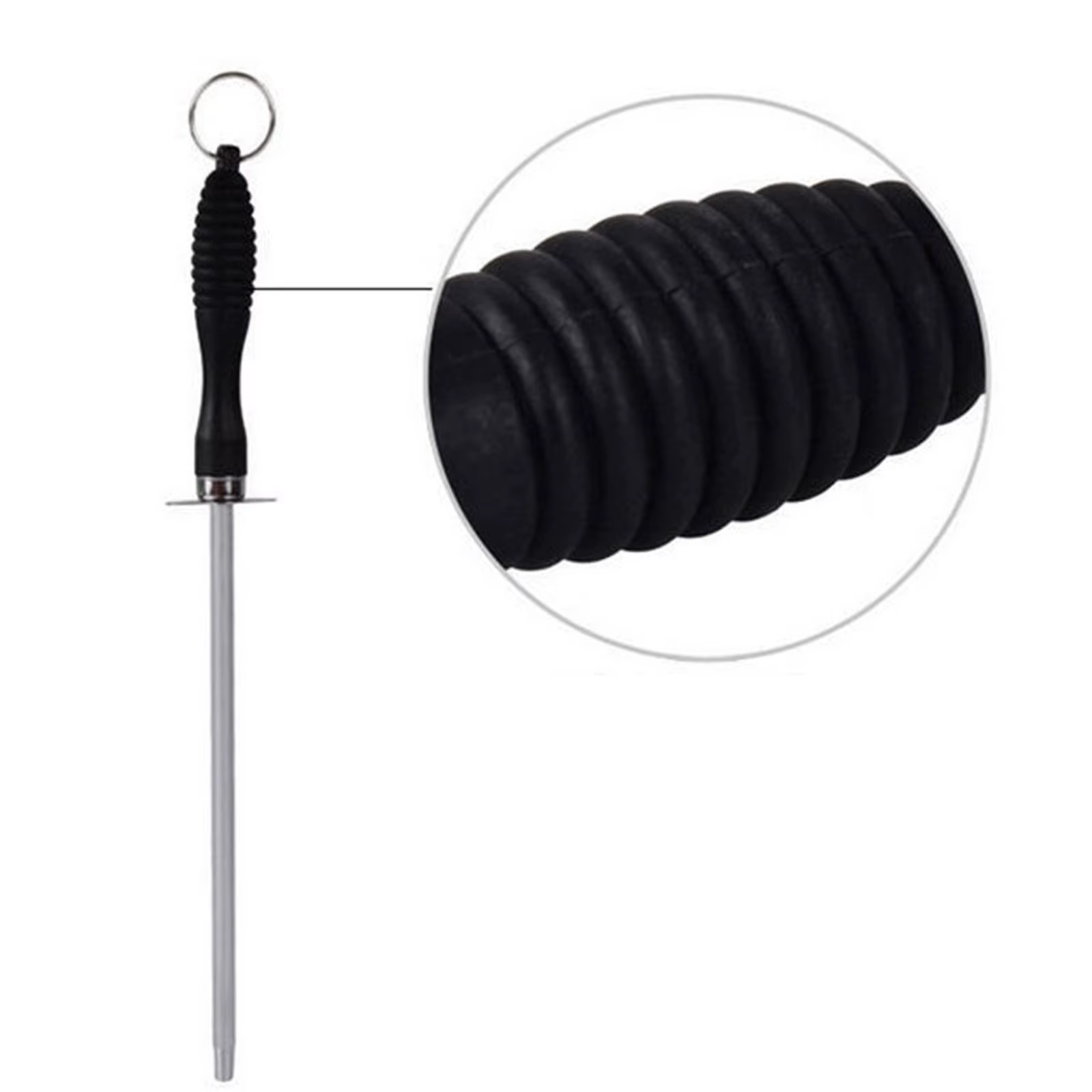 Tige d'affûtage de couteaux professionnelle en acier au carbone de 26cm, broyeur de couteaux Durable