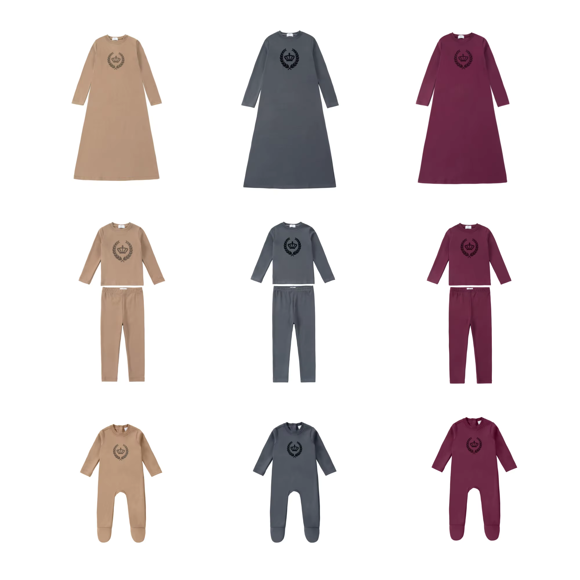 AP 2025 AW Royal velours couronne coton pj enfants mode famille correspondant vêtements enfants garç