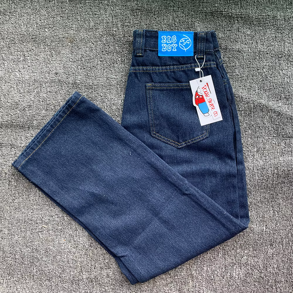 Y2K broderie Baggy garçon jean femmes Streetwear gothique dessin animé bleu jean droit rétro Punk Ro