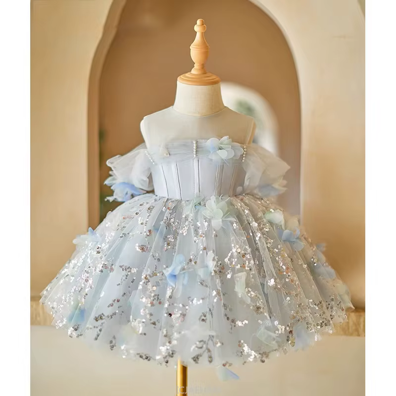 Robe d'hôte pour filles, tenue de concours de princesse pour enfants, tenue de spectacle de Piano, f