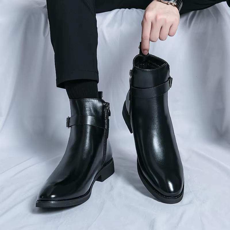 Bottines d'équitation britanniques imperméables pour hommes, chaussures montantes décontractées et p
