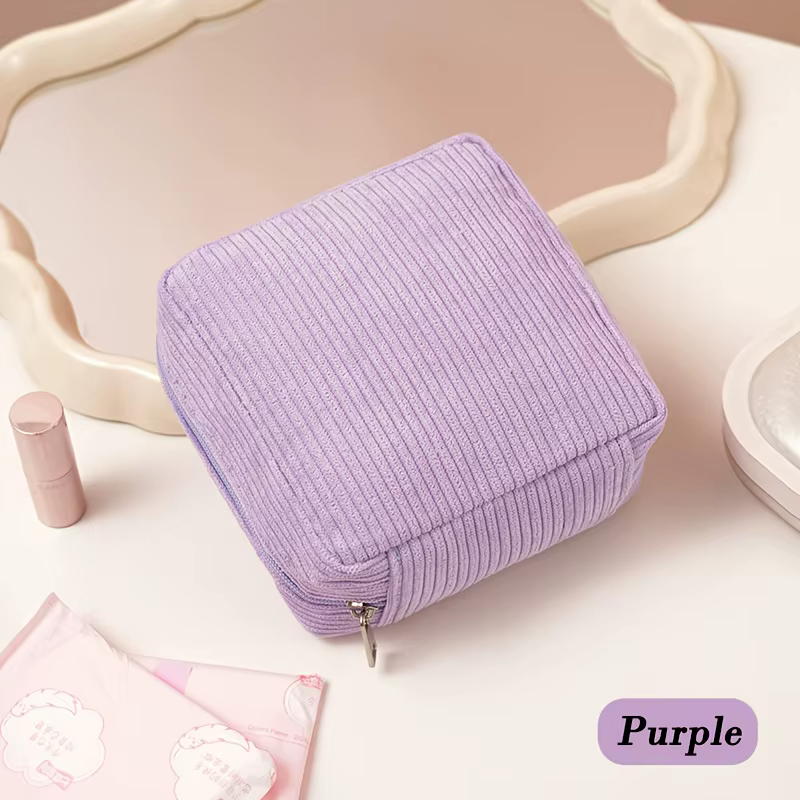 Sac de rangement pour serviettes hygiéniques 2026 en tissu peluche épais, mini pochette de rangement