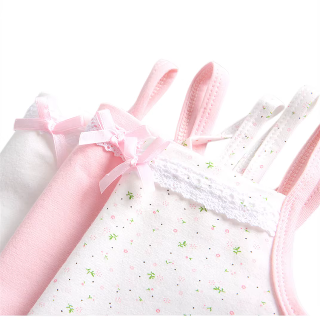 3 pièces/lot filles coton Singlet sous-vêtements réservoir fraise imprime enfants sous-vêtements cot