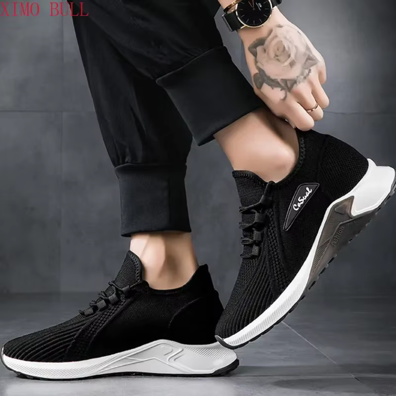 Baskets hommes chaussures d'ascenseur talons cachés chaussures rehaussantes respirantes pour homme a