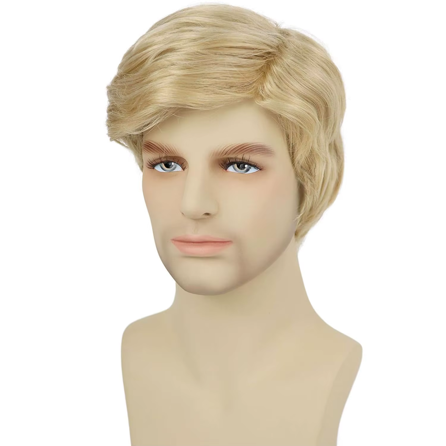 Costume Donald synthétique 3 pièces, cravate rouge, épingle de drapeau, compatible avec la perruque 