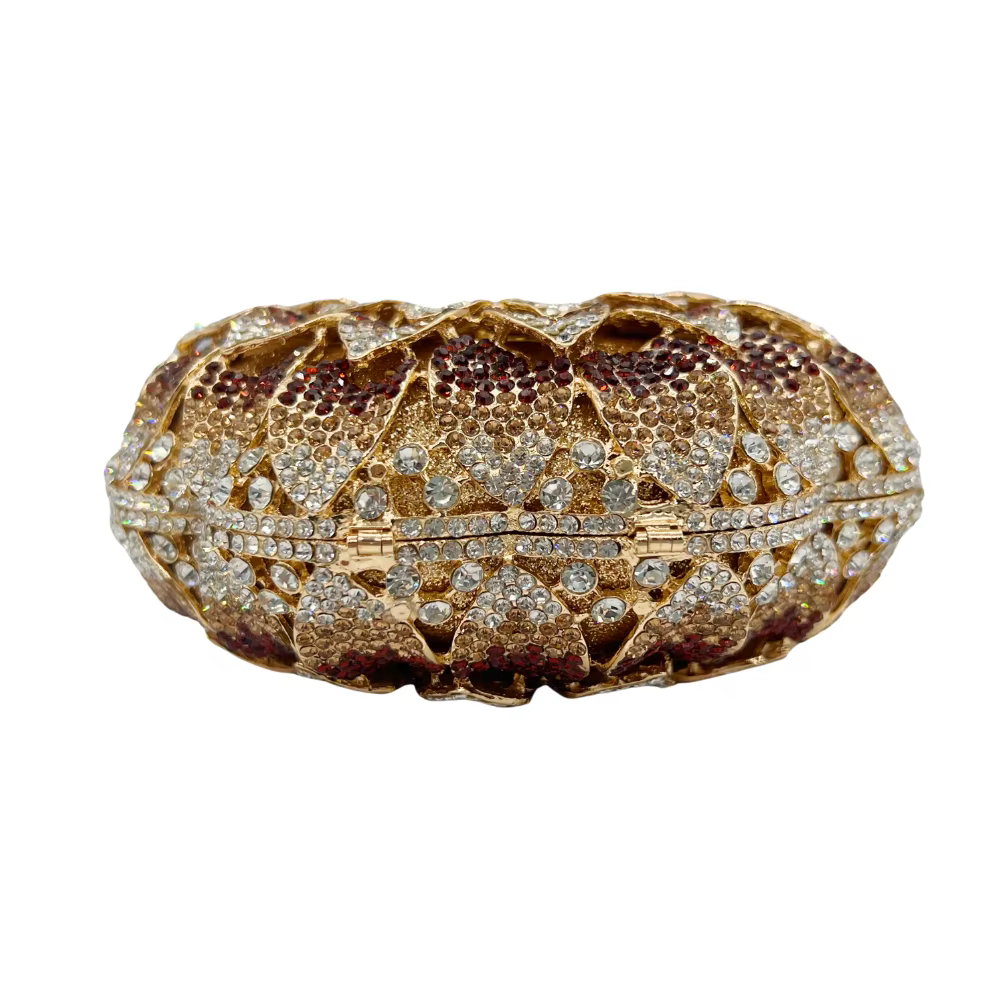 Sac de soirée de mariage pour femmes, de luxe, en forme de tournesol, creux, pavé complet, perles sc