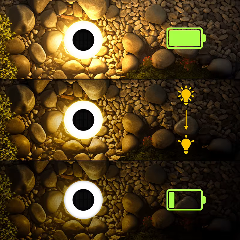 1/4 pièces lumières extérieures solaires 14LED lampe de pelouse étanche, 360 ° Éclairage au sol po