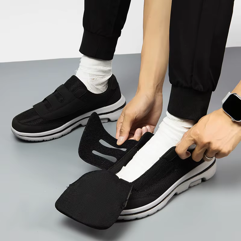 Chaussures larges réglables pour diabétiques, orthopédiques, gros pieds gonflés, éversion du pouce, 