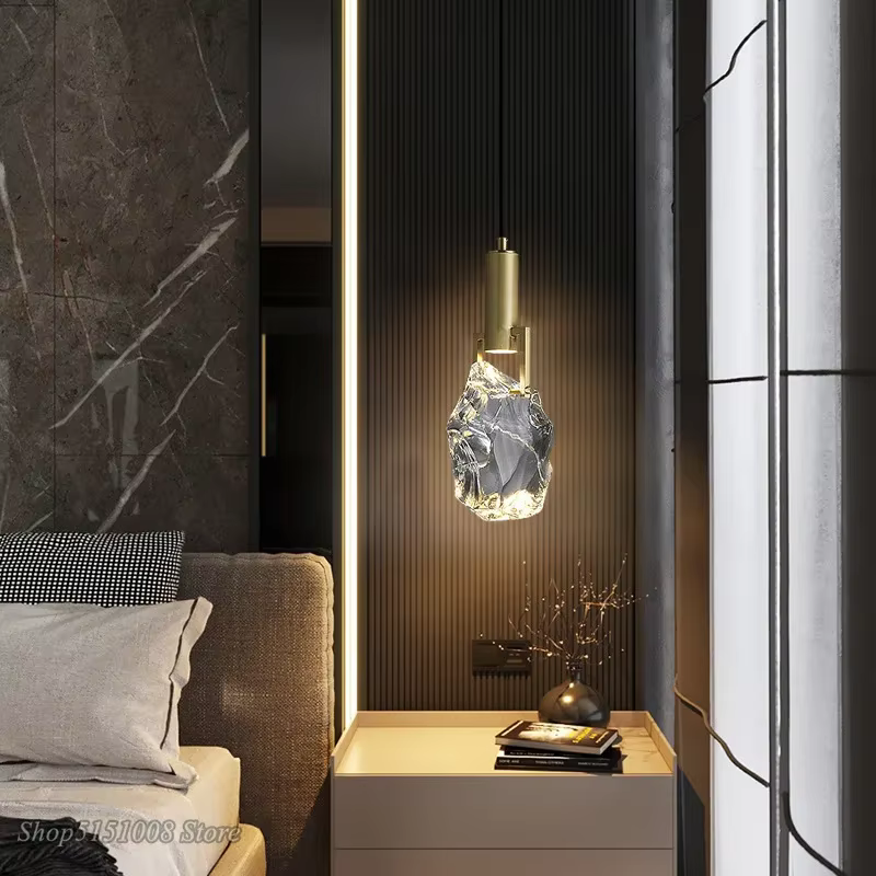 Lampe Led suspendue en cristal au design nordique de luxe, Luminaire décoratif d'intérieur, idéal po