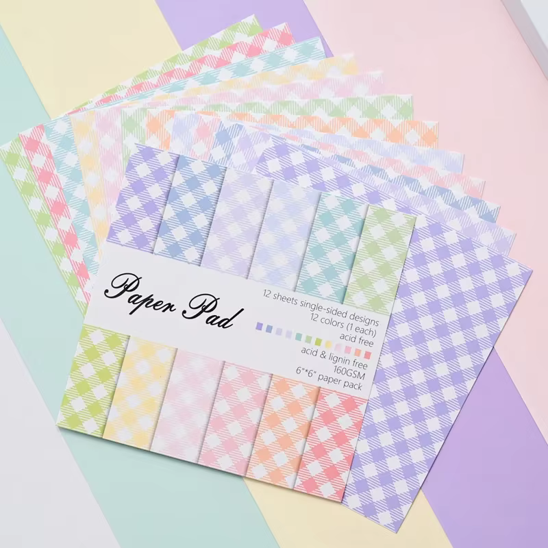 Lot de 12 feuilles de papier artisanal à motif de grille de points 6"X 6" pour fonds d'art, fabricat