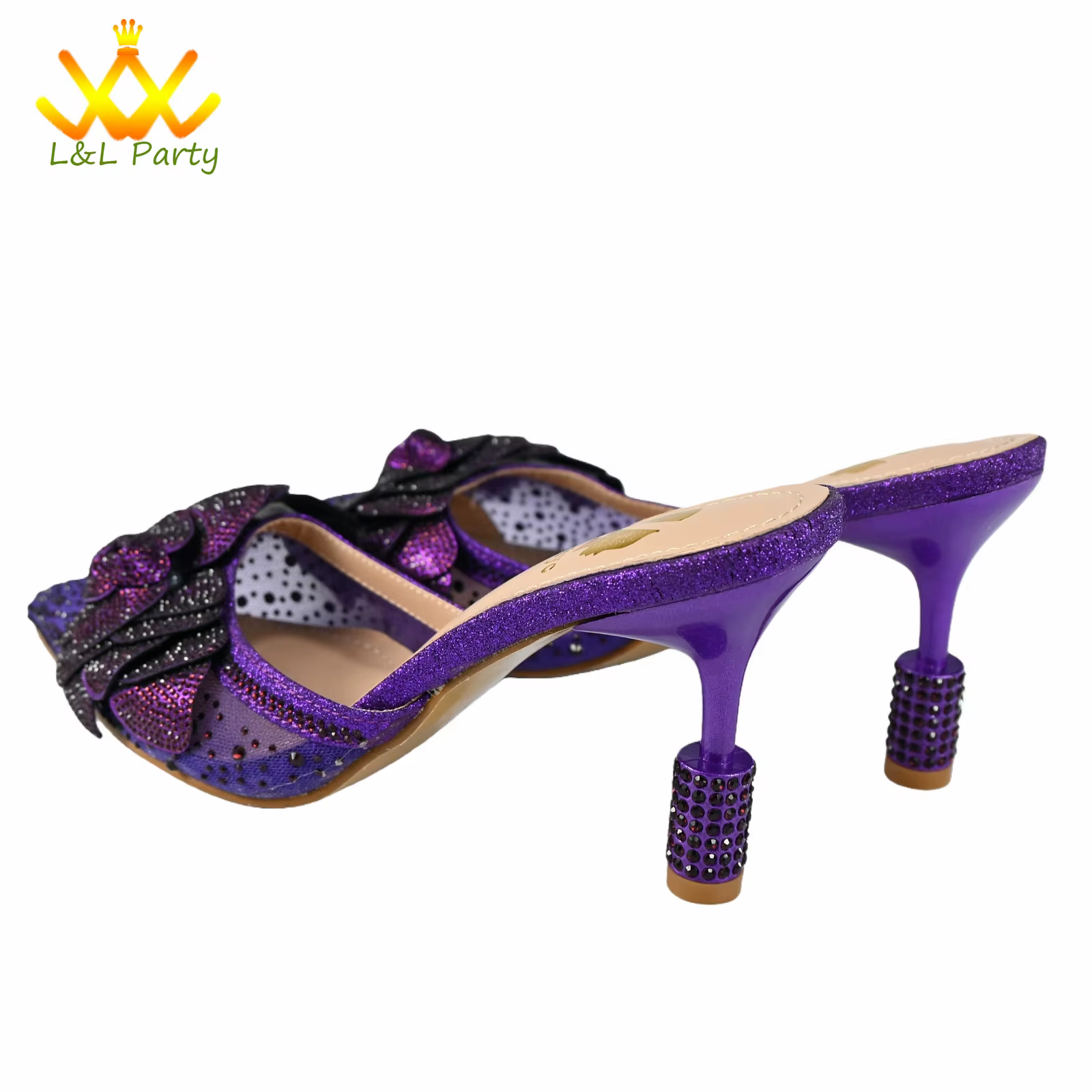 Ensemble de chaussures et de sacs au Design italien, couleur violette, bout pointu, talons Super hau