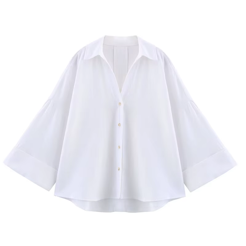 MUJER rayé chemise femme blanc chemises décontractées amples pour les femmes été boutonné chemises e