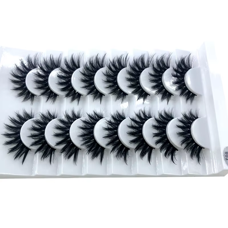 8 paires 15-22mm naturel 3D faux cils faux cils kit de maquillage vison cils extension vison cils ma
