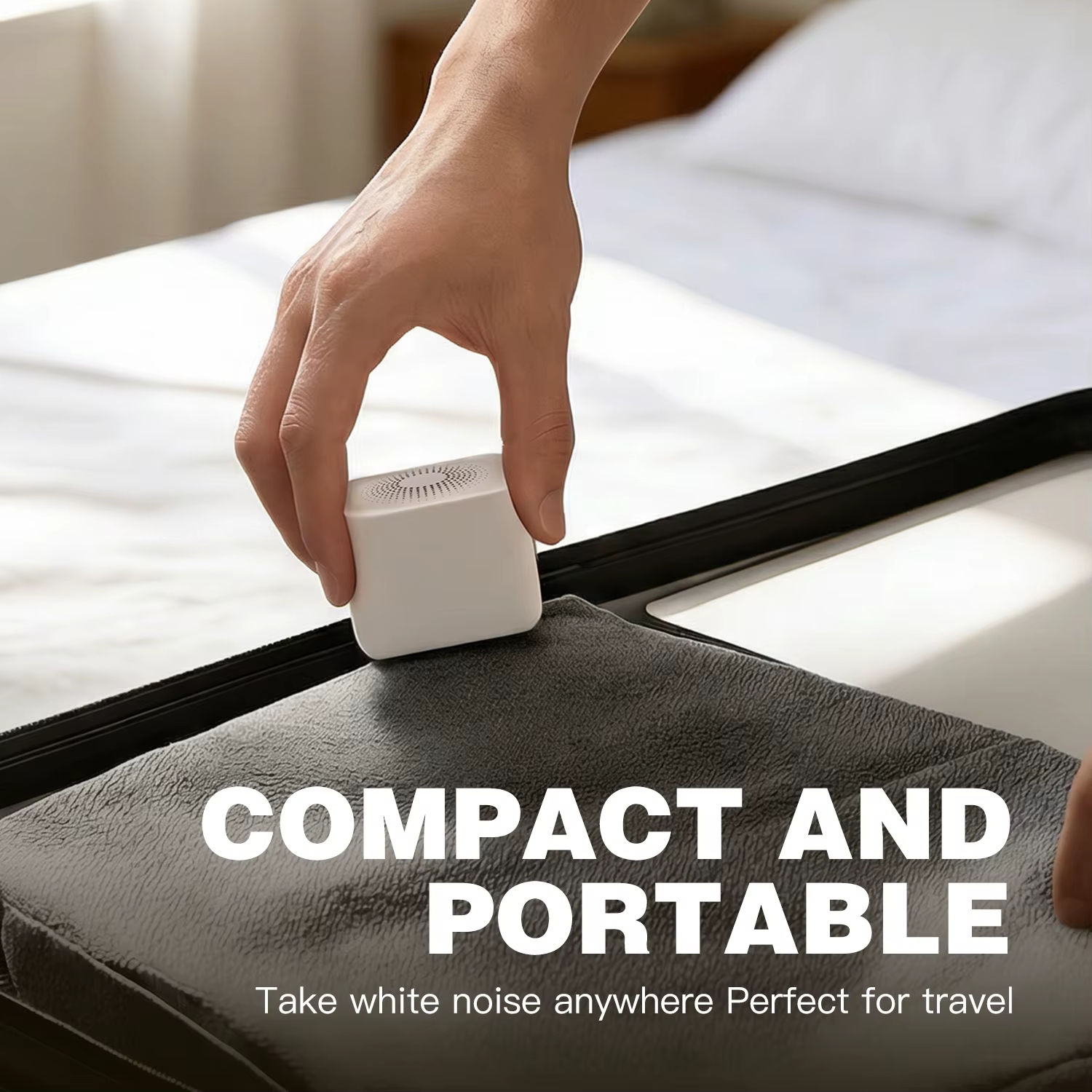 Machine à bruit blanc portable pour bébé avec veilleuse, sons apaisants, minuteur, rechargeable, aid