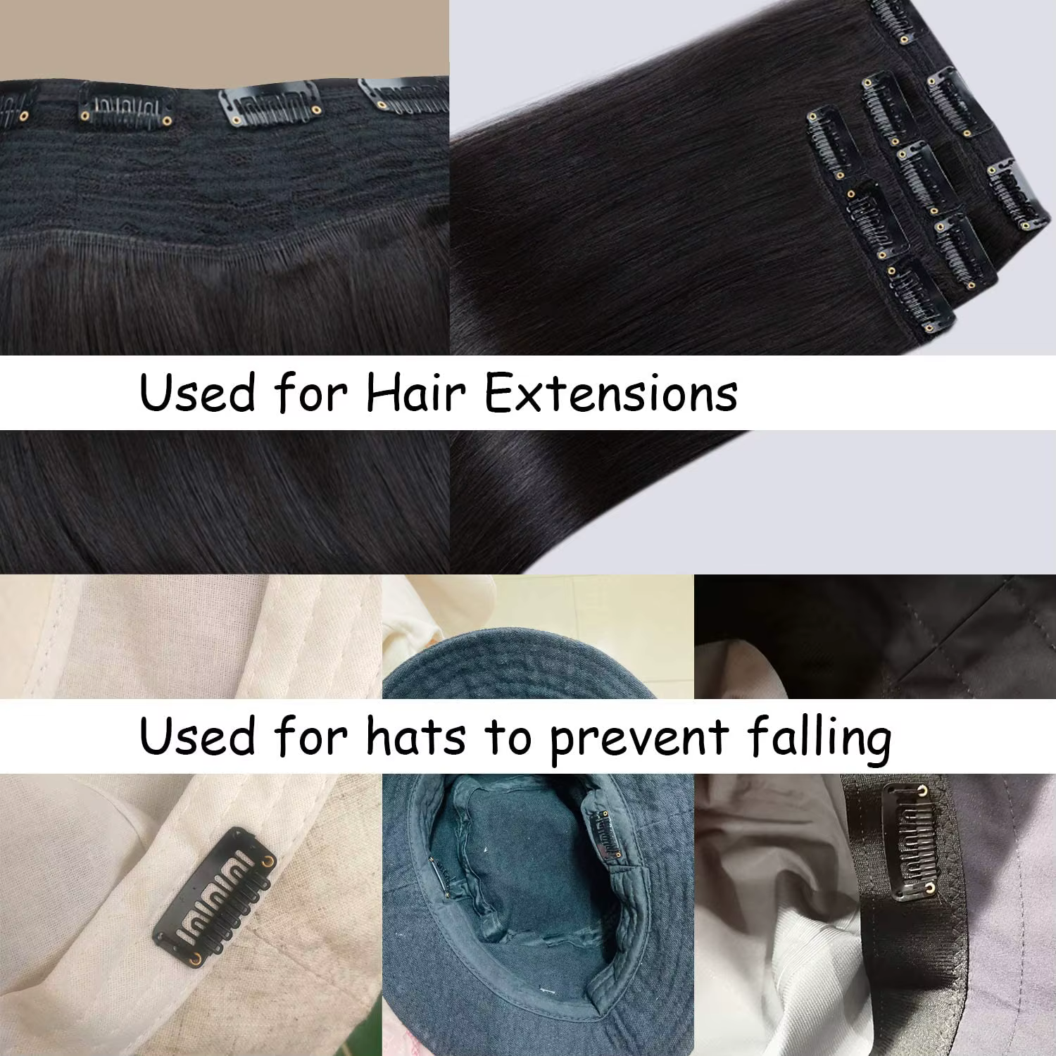 Clips d'extension de cheveux en forme de U à 6 dents, 20 à 200 pièces, pour sécuriser la perruque av