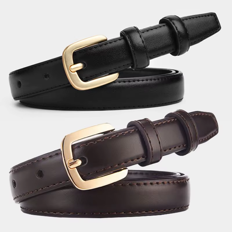 Ceinture noire pour femmes, 2 pièces, mode rétro, boucle à aiguille, ceinture en jean, sangle décont