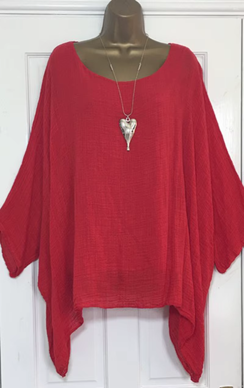 2023 automne femmes vêtements mode manches chauve-souris couleur unie ample col rond 3/4 manches déc