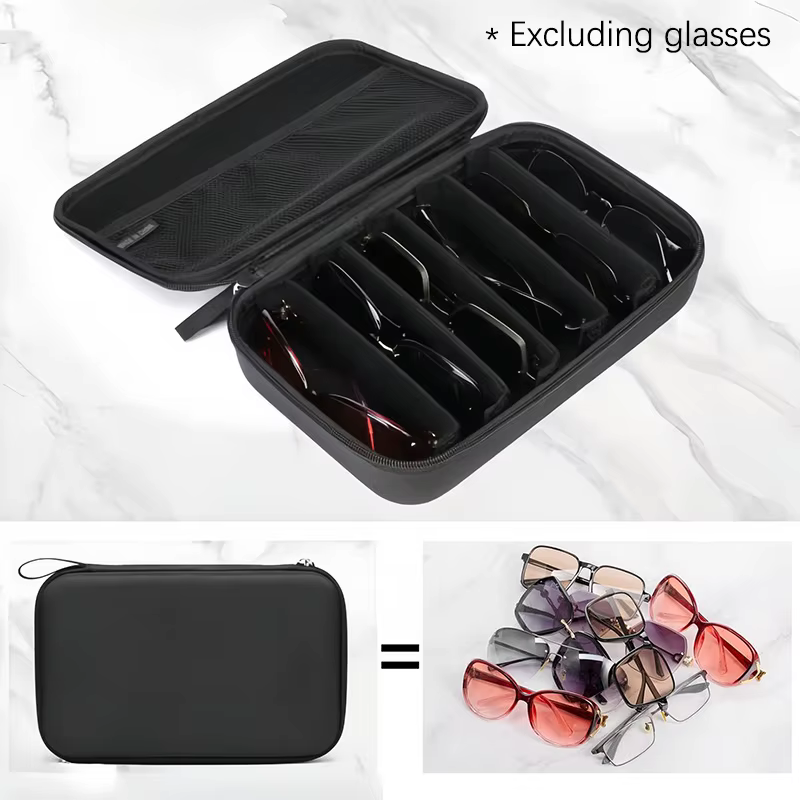Boîte de rangement pour lunettes réglable à 6/7 compartiments |   Organisateur de lunettes portable 