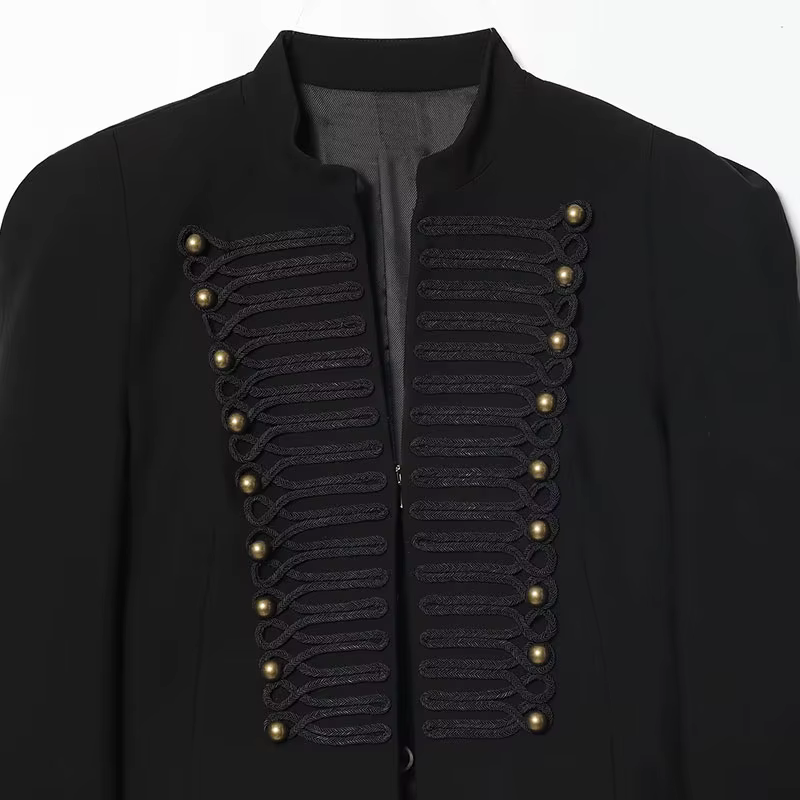 TFAFXY 2026 Printemps Veste Courte Décontractée pour Femme à Manches Fines et Patchwork, Style Urbai