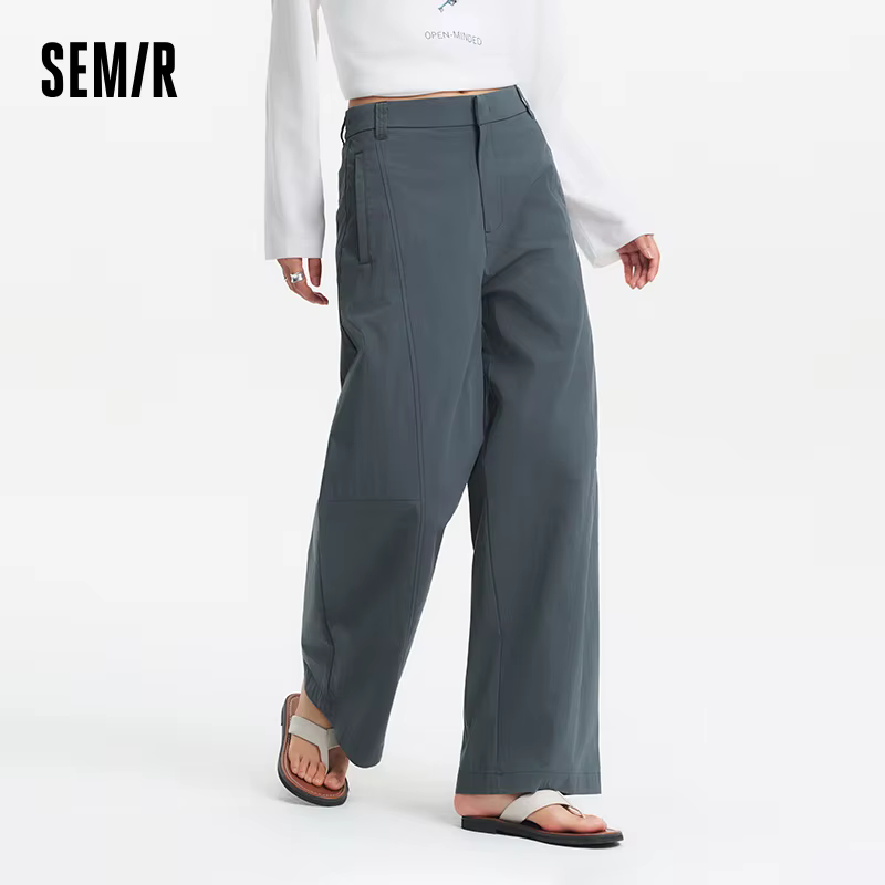 Pantalon Femme Semir Tissé 2026 Coupe Ample Jambe Large Fluide et Confortable Style Urbain Décontrac