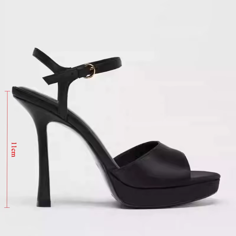 Escarpins à talons épais pour femmes, chaussures à plateforme en Satin, élégantes, couleur unie, con