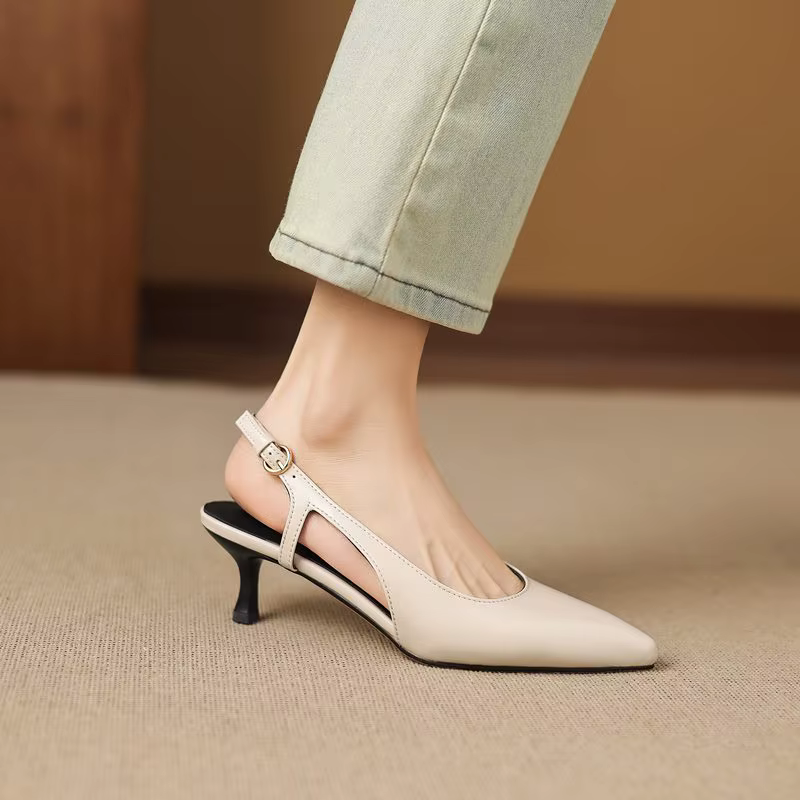 MORAZORA – sandales en cuir véritable pour femmes, grande taille 34-43, chaussures à bout pointu, ta