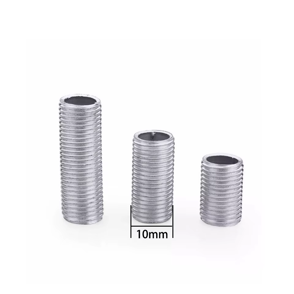 2 pièces M10 vis à dents complètes Tube droit creux pôle diamètre 10mm dent extérieure galvanisée la