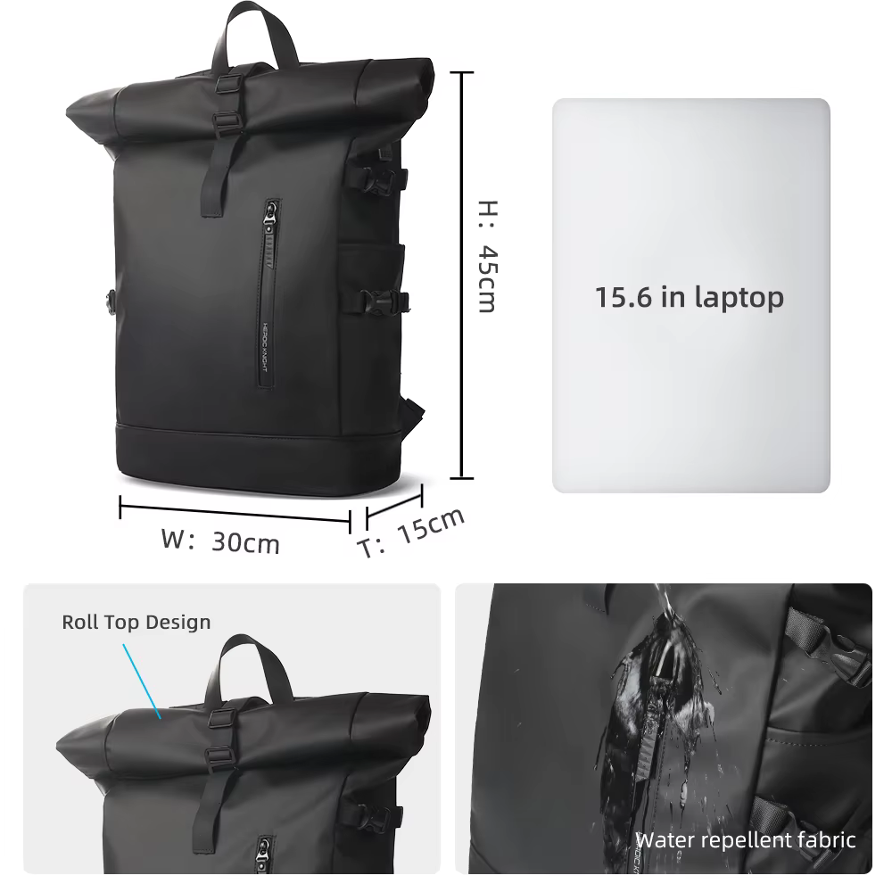 HK sac à dos de voyage extensible hommes grande capacité étanche 15.6 "sac pour ordinateur portable
