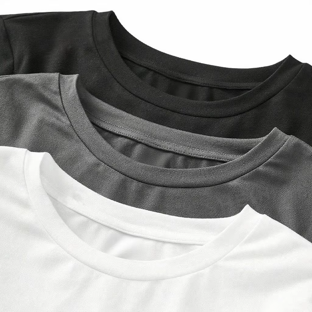 T-shirt femme manches longues couleur unie - Tissu tricoté polyester, col rond, coupe régulière, sty